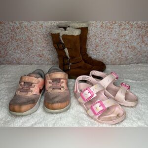 Toddler Girl Size 8 Shoe Bundle ~ Boots, Sneakers & Sandals